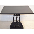 Industrial Metal Crank Table Square Riveted Metal Top